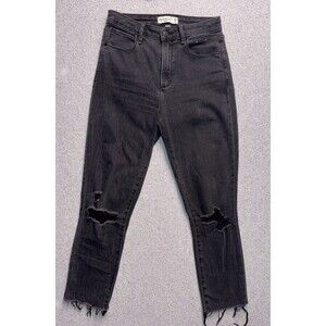 Abercrombie & Fitch Curve Love Super Skinny Ankle High Rise Jeans Black  W28/6R